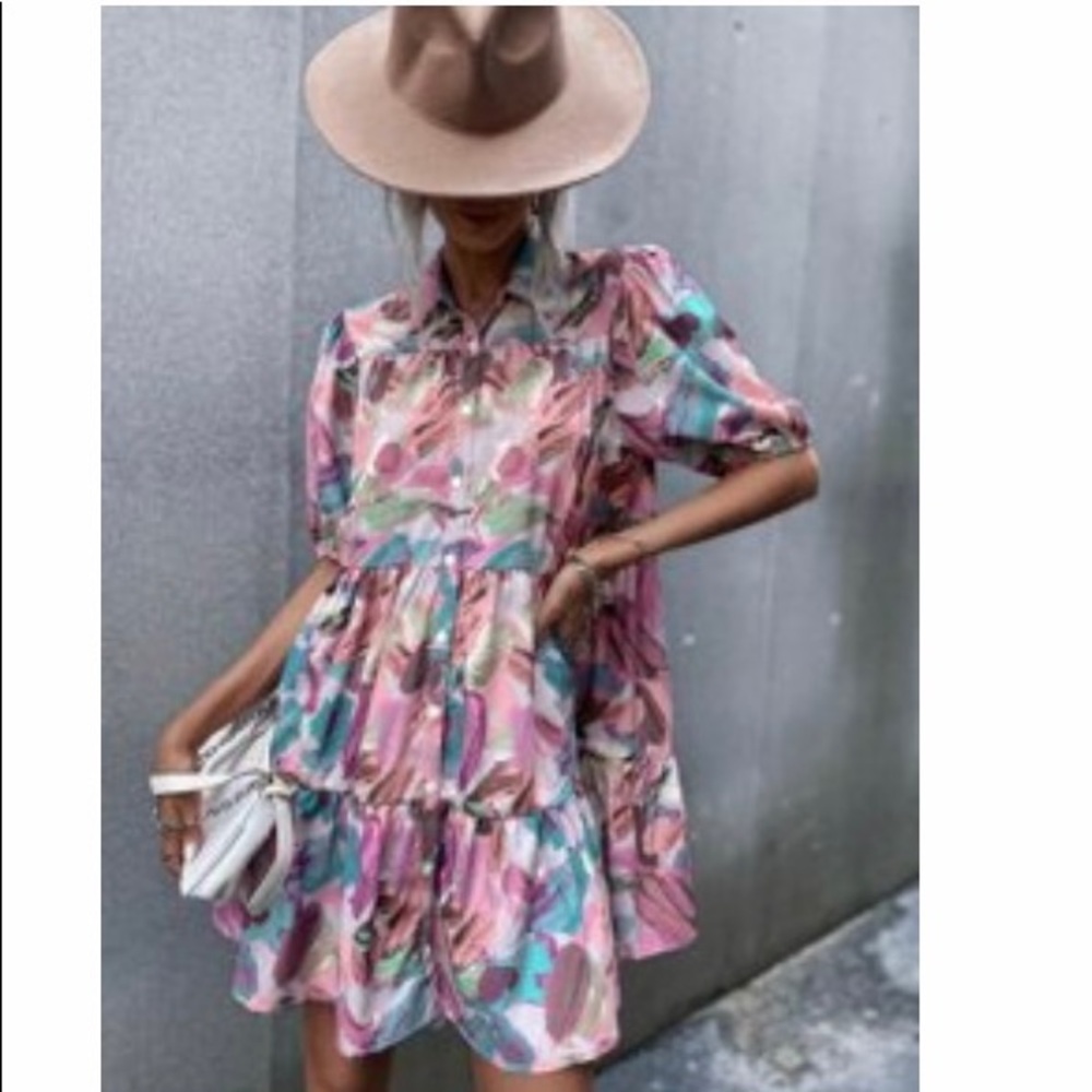patterened flowy dress